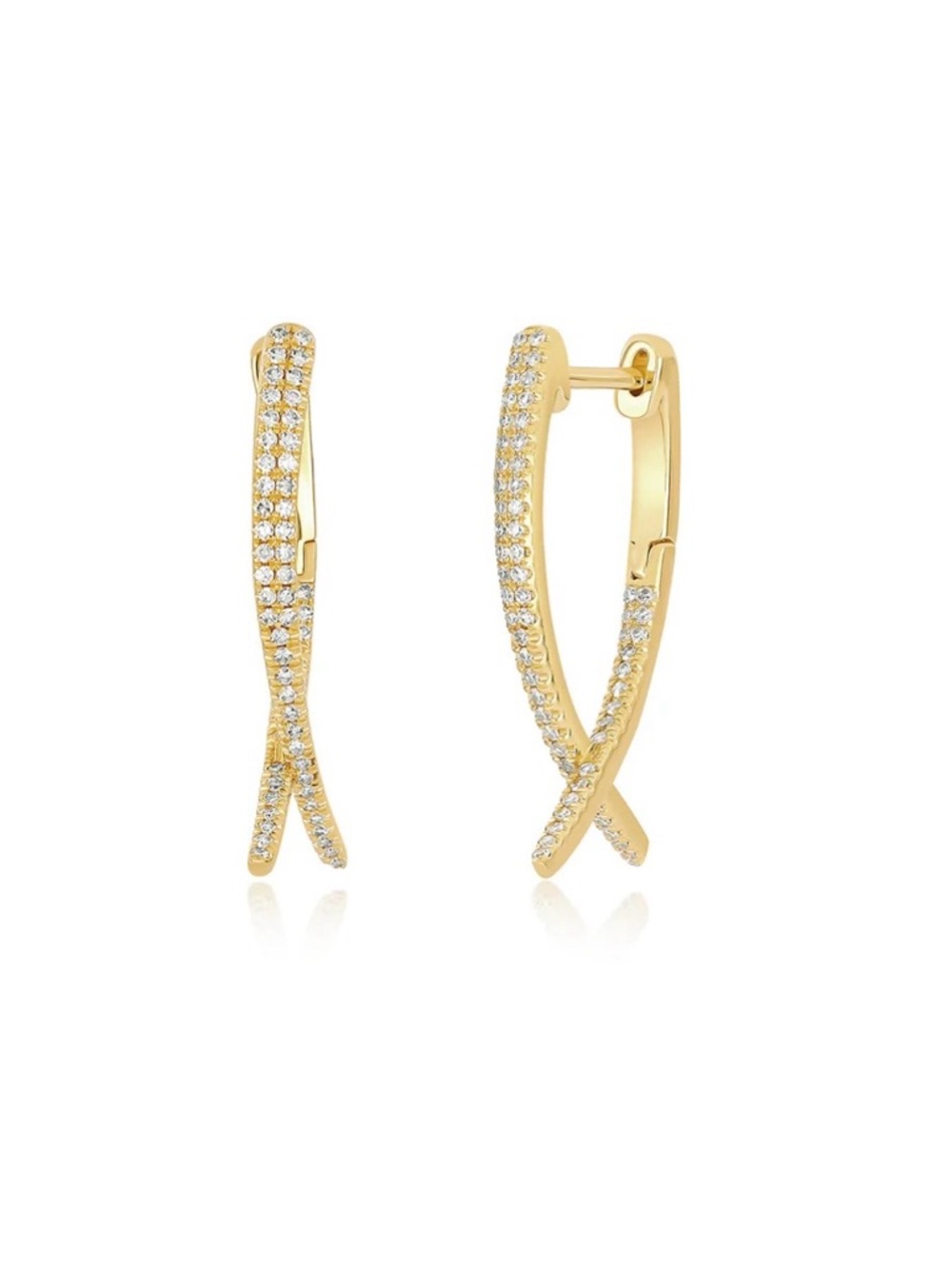 EF Collection Diamond Loop Hoop Earrings
